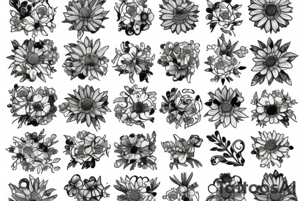 amethyst, primroses, dead aster flowers tattoo idea amethyst, primroses, dead aster flowers tattoo idea