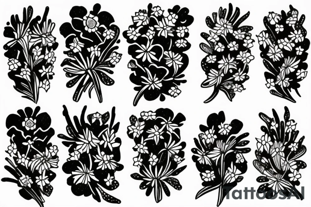 amethyst, primroses, dead aster flowers tattoo idea amethyst, primroses, dead aster flowers tattoo idea