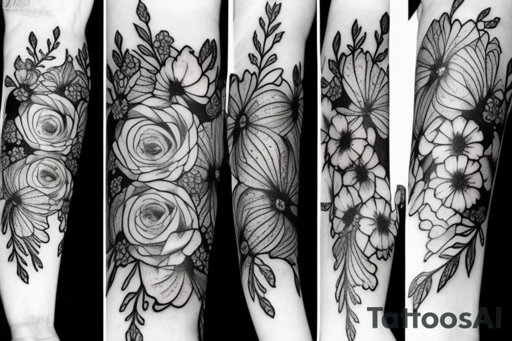 fine line amethyst, primroses, dead aster flowers tattoo idea fine line amethyst, primroses, dead aster flowers tattoo idea