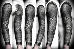 trees by night with full moon sleeve tattoo idea