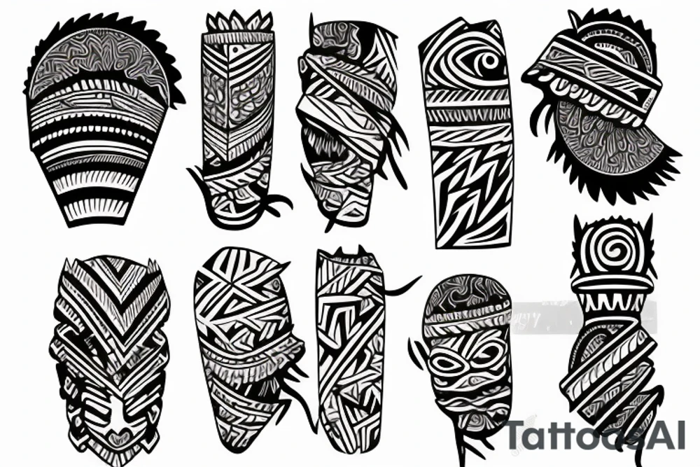 wood in night sleeve tattoo idea