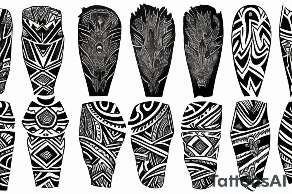 wood in night sleeve tattoo idea