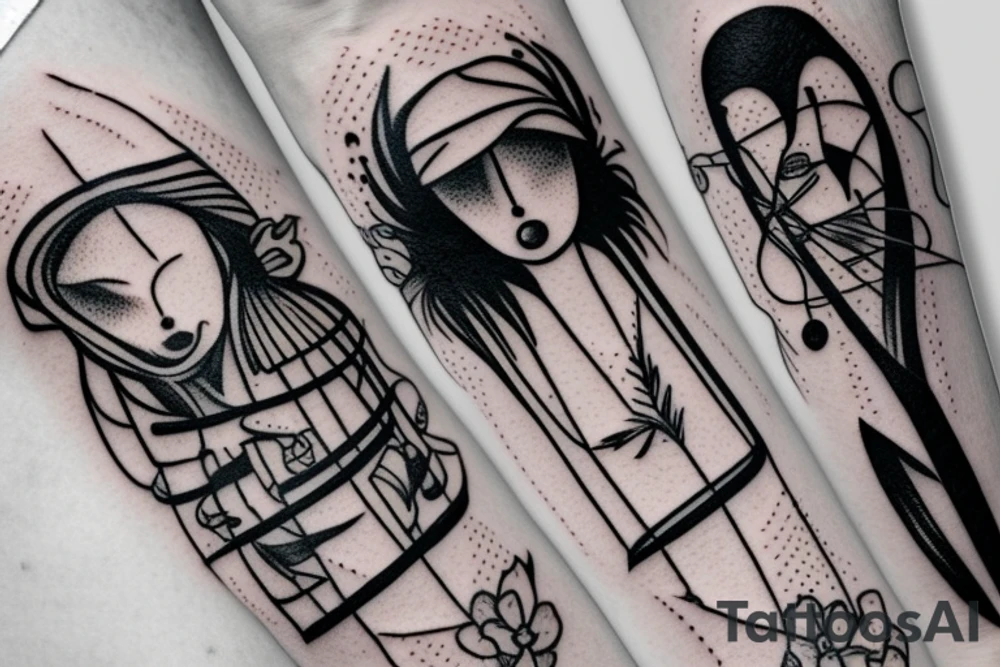 fine line swing set tattoo idea