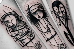 fine line swing set tattoo idea