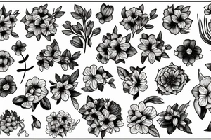 primrose bouquet tattoo idea