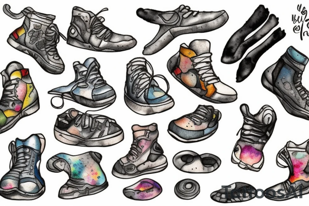 Rock climbing top of foot tattoo idea
