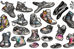 Rock climbing top of foot tattoo idea