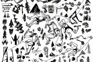 Overhung climbing tattoo idea