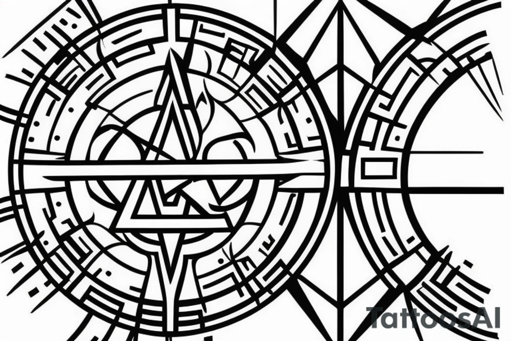 Geometric back tattoo cross
Geometric Back Christian Tattoo with Cross Holy Trinity tattoo idea