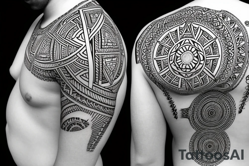 Geometric Back Tattoo, Sacred Geometry, Christian tattoo idea Geometric Back Tattoo, Sacred Geometry, Christian tattoo idea