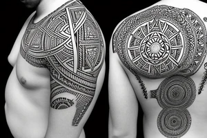 Geometric Back Tattoo, Sacred Geometry, Christian tattoo idea