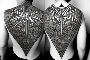Christian Cross, Sacred Geometry, Back Tattoo, tattoo idea