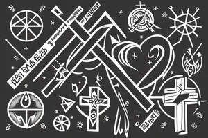 3 Christian Crosses, Geometric, Circle of Life, Back Tattoo tattoo idea
