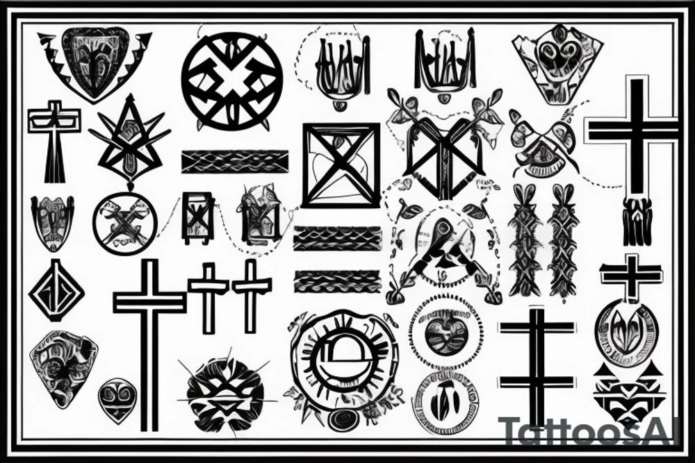 3 Christian Crosses, Geometric, Circle of Life, Back Tattoo tattoo idea
