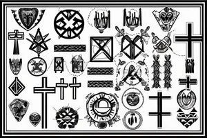 3 Christian Crosses, Geometric, Circle of Life, Back Tattoo tattoo idea
