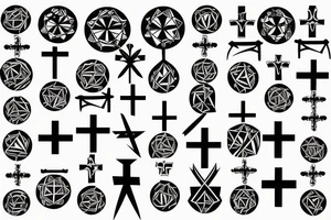 3 Christian Crosses, Geometric, Circle of Life, Back Tattoo tattoo idea