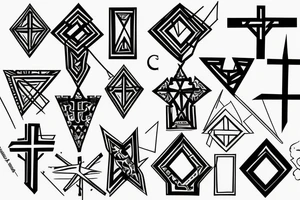 Christian Crosses, Geometric, Back Tattoo tattoo idea