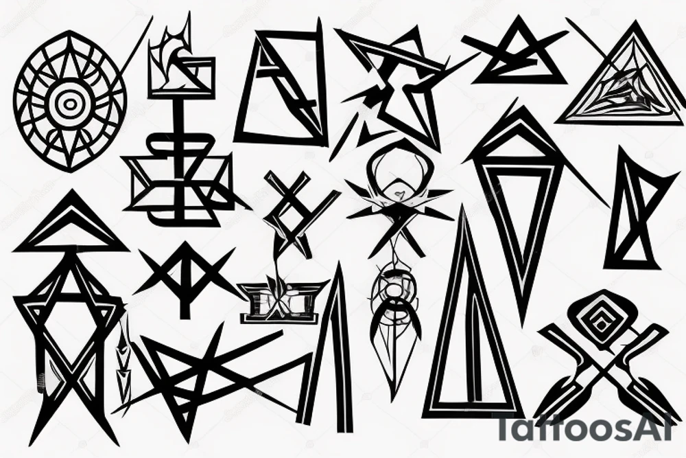 Christian Crosses, Geometric, Back Tattoo tattoo idea