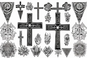 Christian Cross, Geometric, Back Tattoo tattoo idea