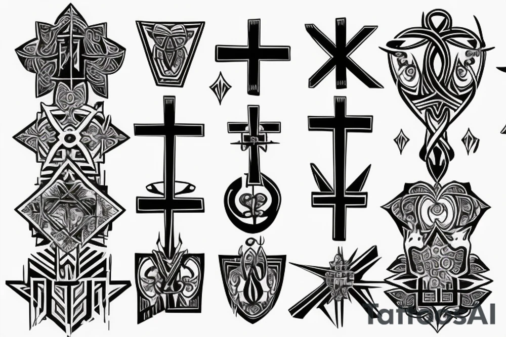 Christian Cross, Geometric, Back Tattoo tattoo idea Christian Cross, Geometric, Back Tattoo tattoo idea