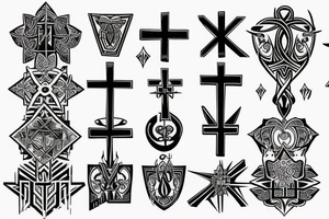 Christian Cross, Geometric, Back Tattoo tattoo idea