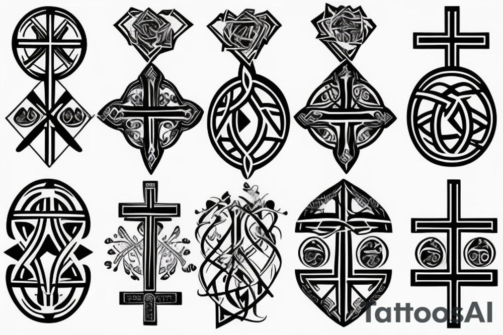 Christian Cross, Geometric, Back Tattoo tattoo idea Christian Cross, Geometric, Back Tattoo tattoo idea