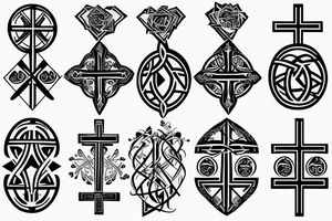 Christian Cross, Geometric, Back Tattoo tattoo idea