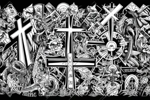 Christian Cross, Geometric, Back Tattoo tattoo idea