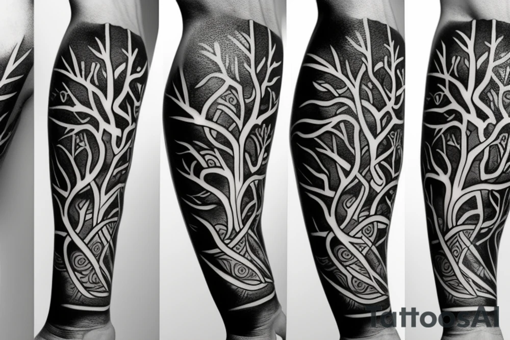 Arm sleeve tree of life tattoo idea