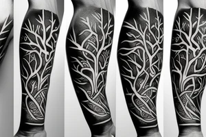 Arm sleeve tree of life tattoo idea