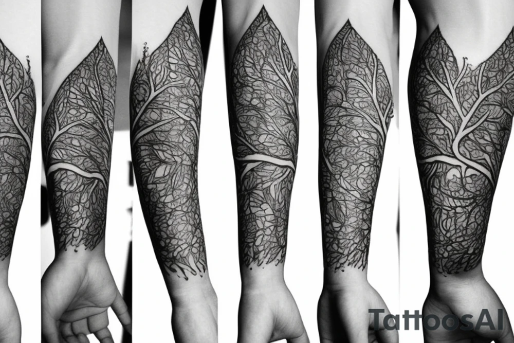 Arm sleeve tree of life tattoo idea