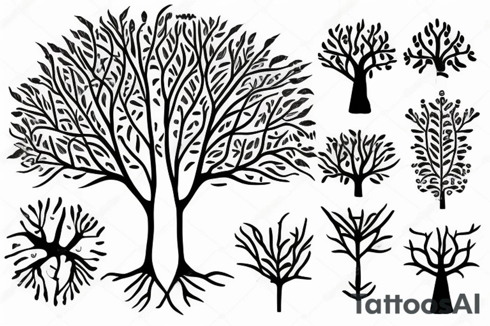 Arm sleeve tree of life tattoo idea
