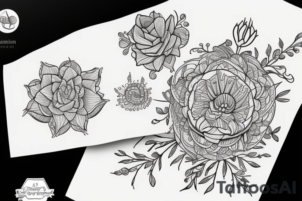 Aries constellation flower tattoo idea