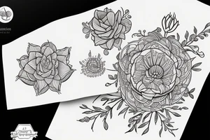 Aries constellation flower tattoo idea