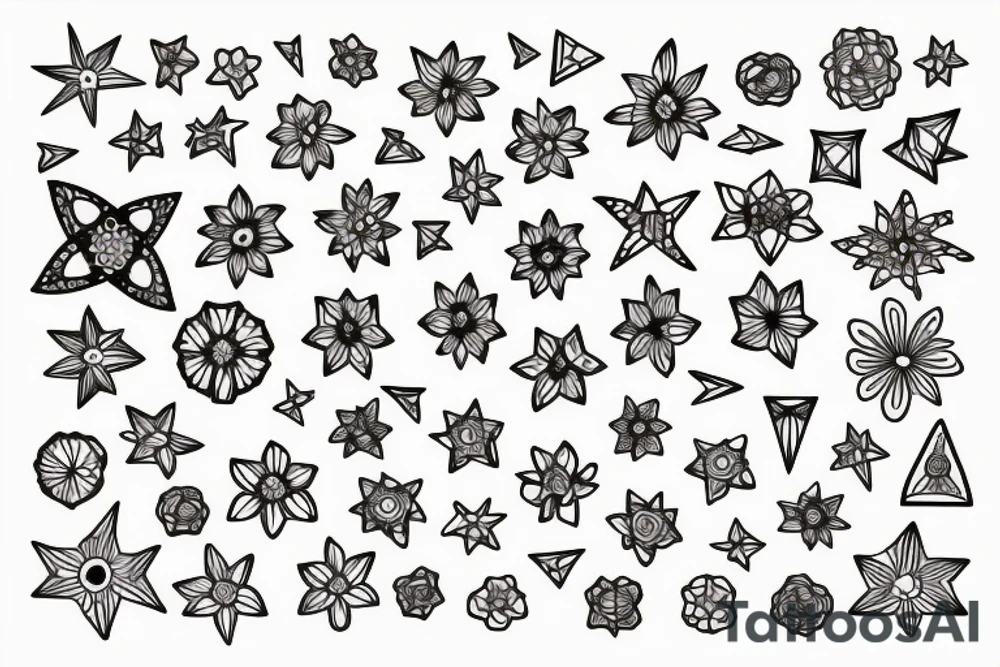 Aries constellation flower tattoo idea