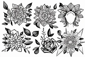 Aries constellation flower tattoo idea
