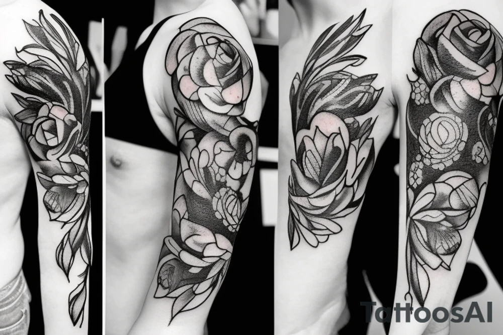 Aries constellation flower tattoo idea