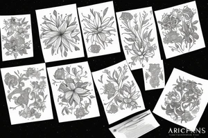 Aries constellation flower tattoo idea