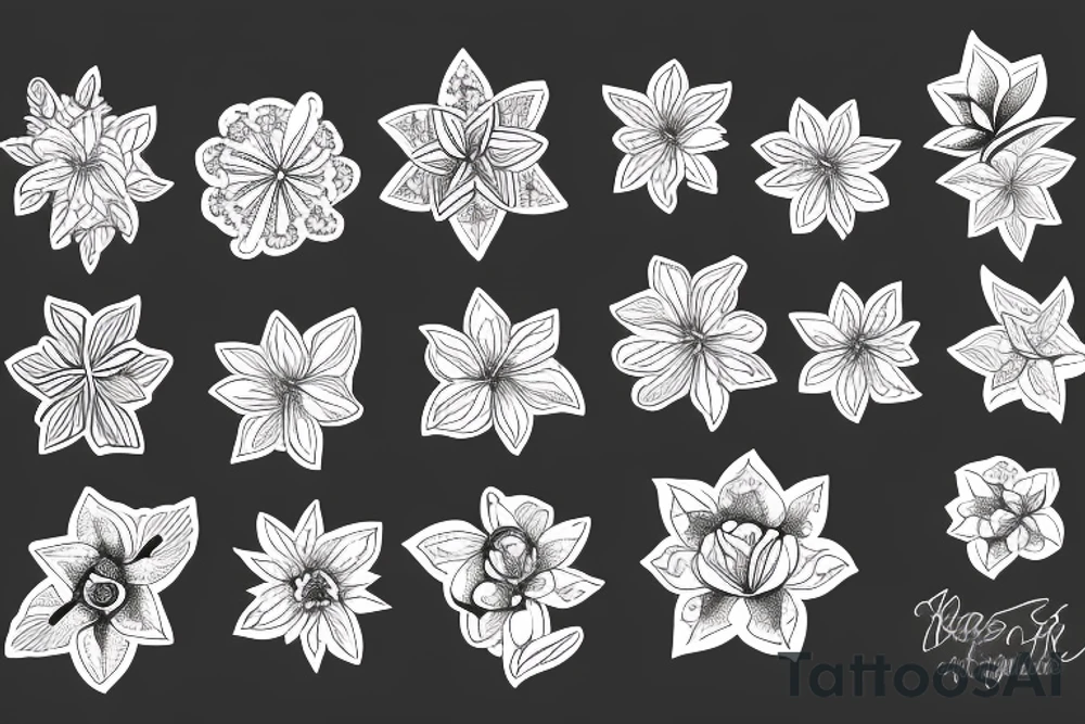 Aries constellation flower tattoo idea