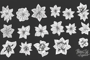 Aries constellation flower tattoo idea