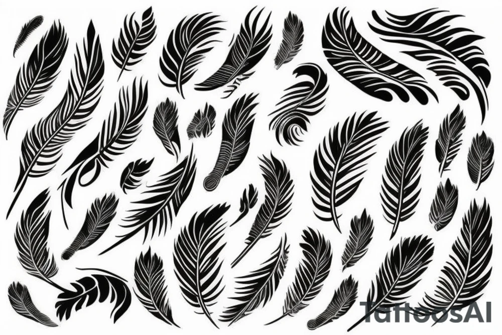 Feather outline tattoo idea