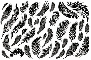 Feather outline tattoo idea