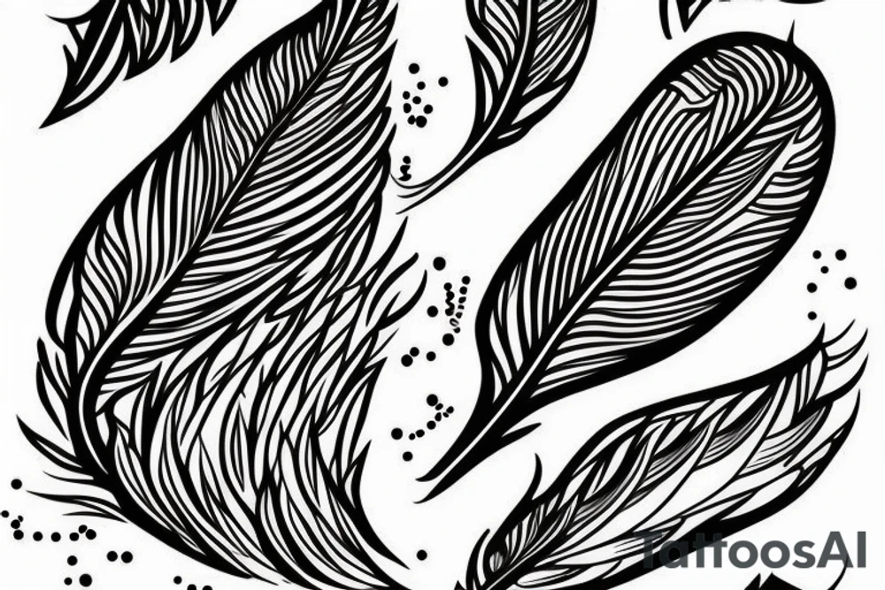 Feather outline tattoo idea