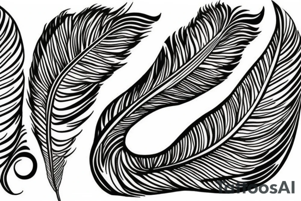Feather outline tattoo idea