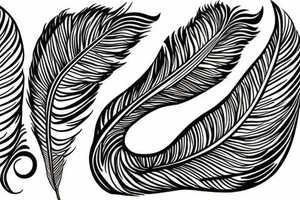 Feather outline tattoo idea