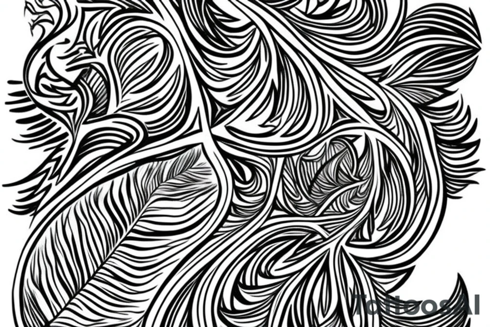 Feather outline blank inside tattoo idea