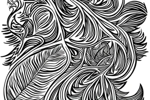 Feather outline blank inside tattoo idea