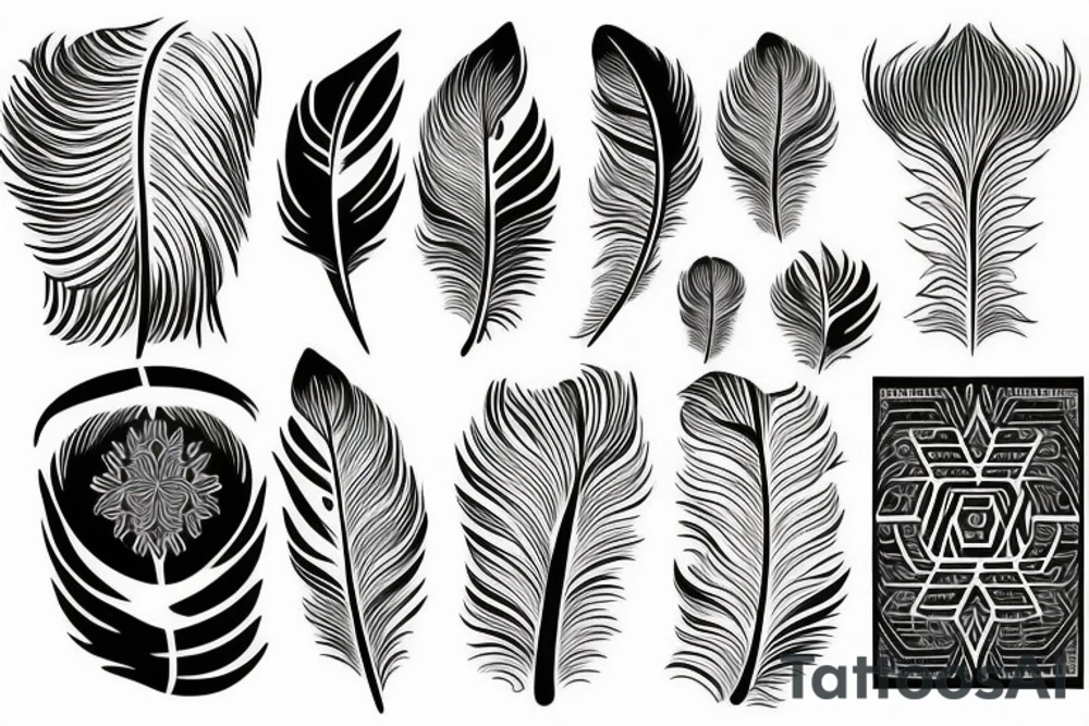 Feather outline blank inside tattoo idea