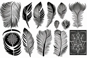 Feather outline blank inside tattoo idea