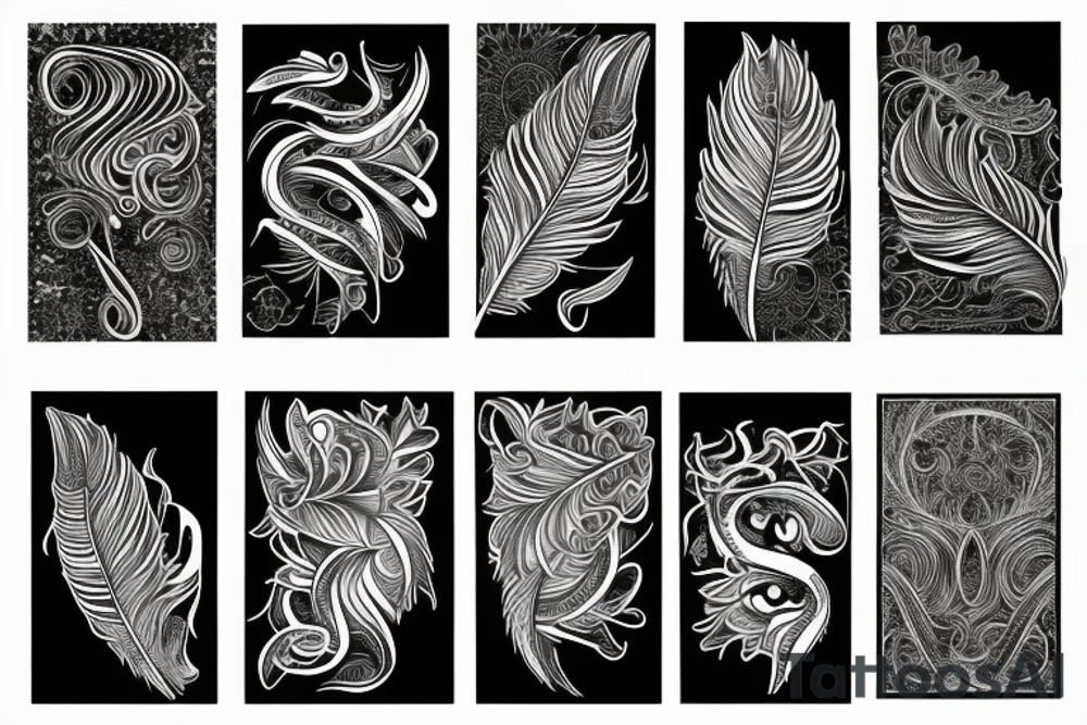 Feather sleeve tattoo idea